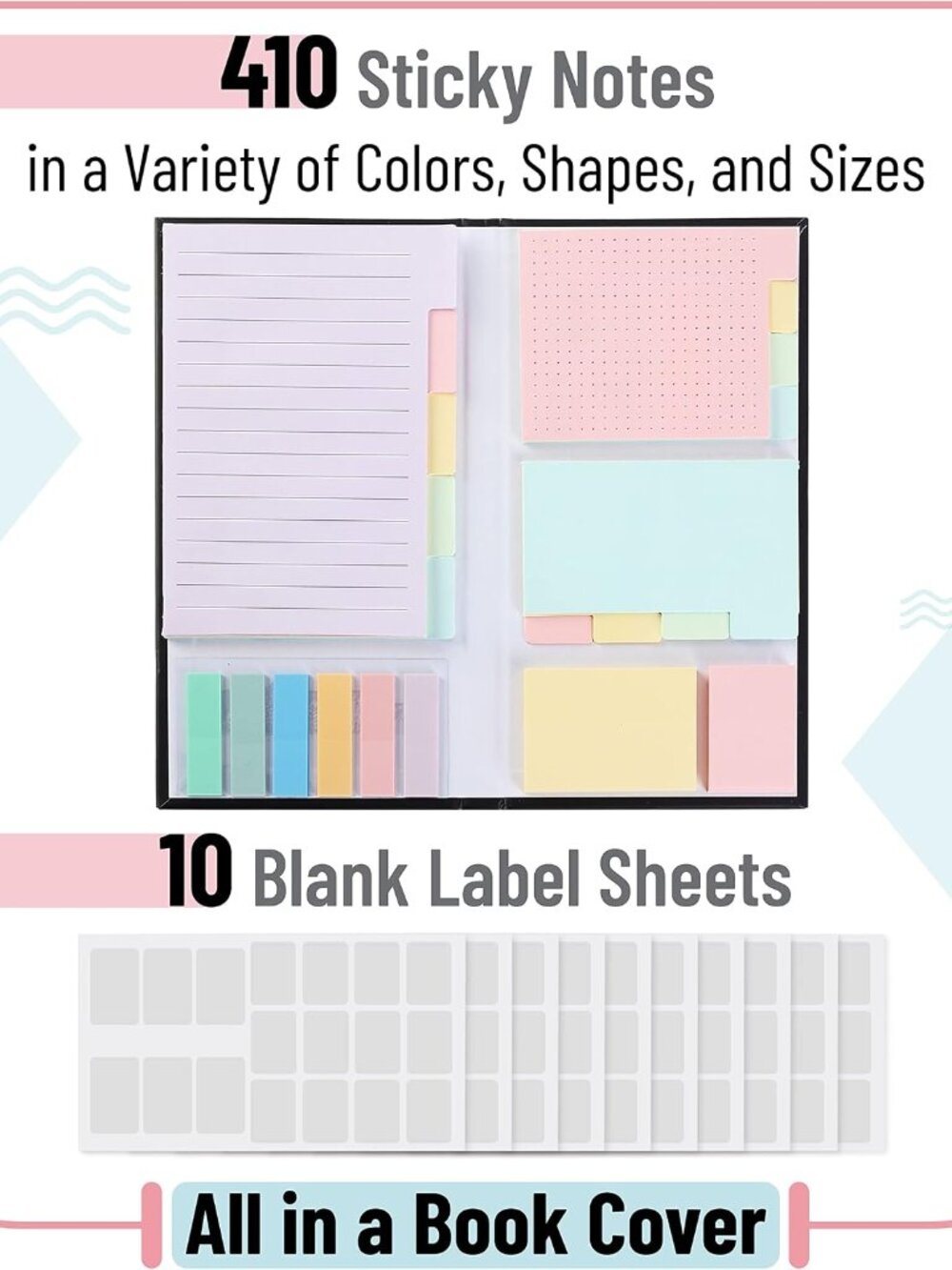 Sticky Notes Set, 410 Pack, Ruled - Picture 4 of 9